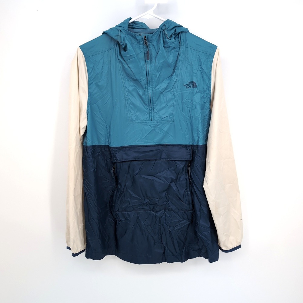 The North Face Windbreaker Teal Navy Colorblock Anorak Pullover Women's Medium